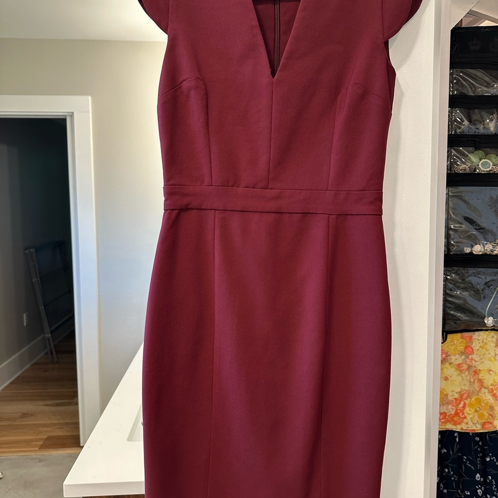 French Connection Deep Red Midi Dress